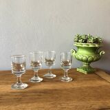 Set of 4 liqueur glasses early 20th century