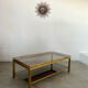 Table basse en laiton et verre fumé design Guy Lefèvre pour la maison Jansen Année 70/80 vintage