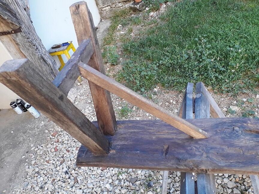 Oak farm bench