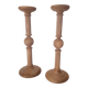 Large carved wooden candlesticks