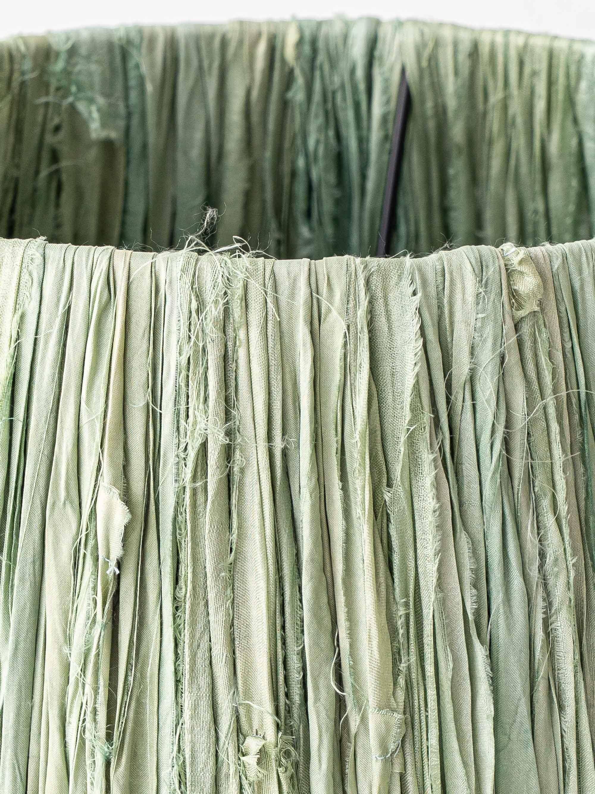 Art Deco Japonisme ceramic table lamp, 1928, new silk sari ribbon lampshade.