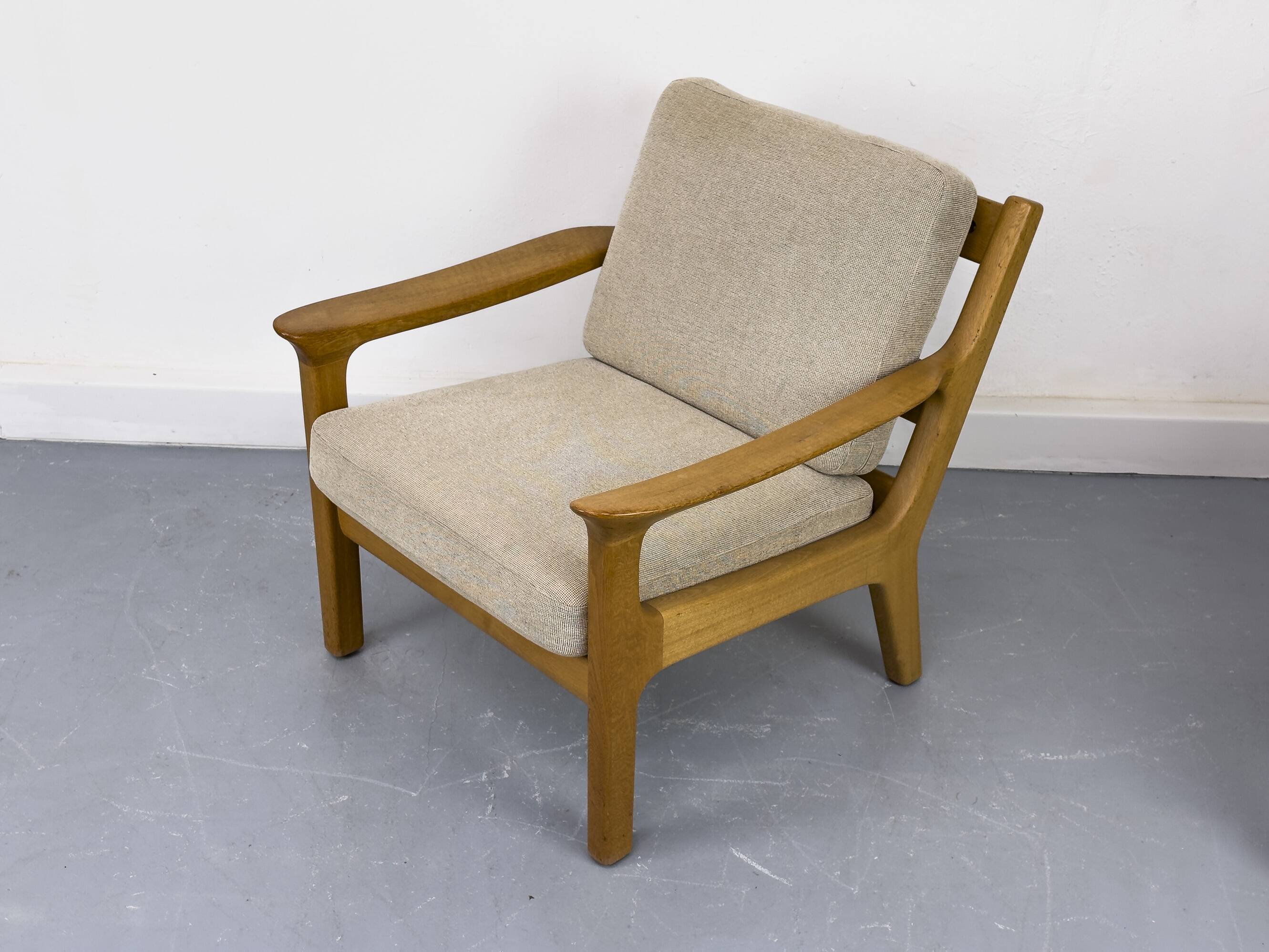 Danish Oak Lounge Chair and Ottoman by Juul Kristensen