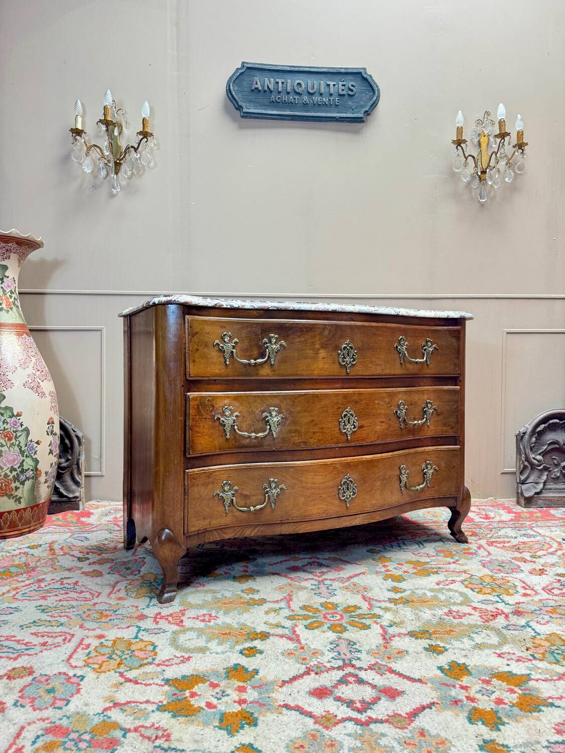 Mahogany chest of drawers, Louis XV period, 18th century