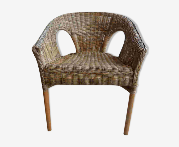 Fauteuil en osier art déco