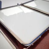 Beveled triptych barber mirror