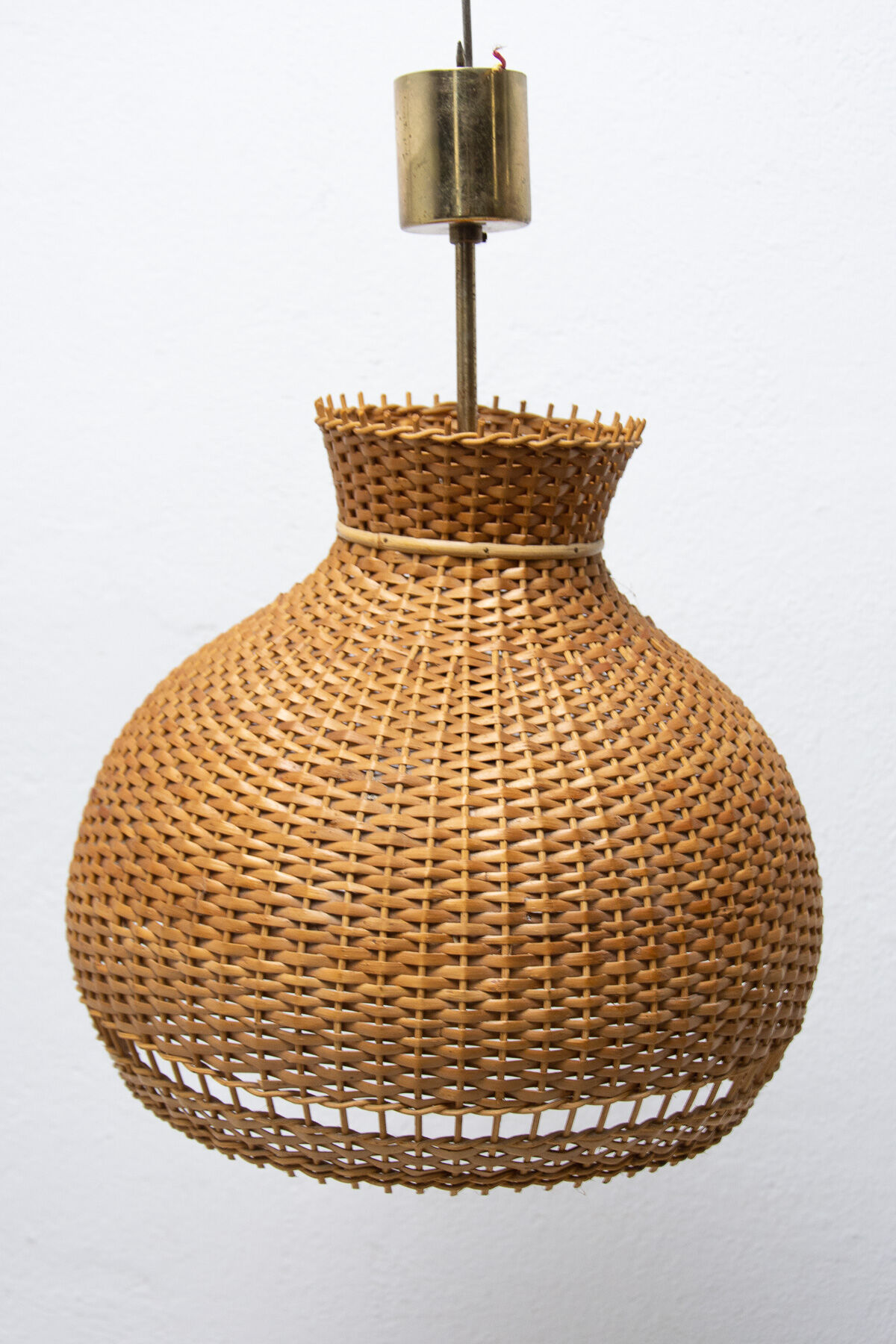 Mid century wicker hanging chandelier by ULUV, 1960´s