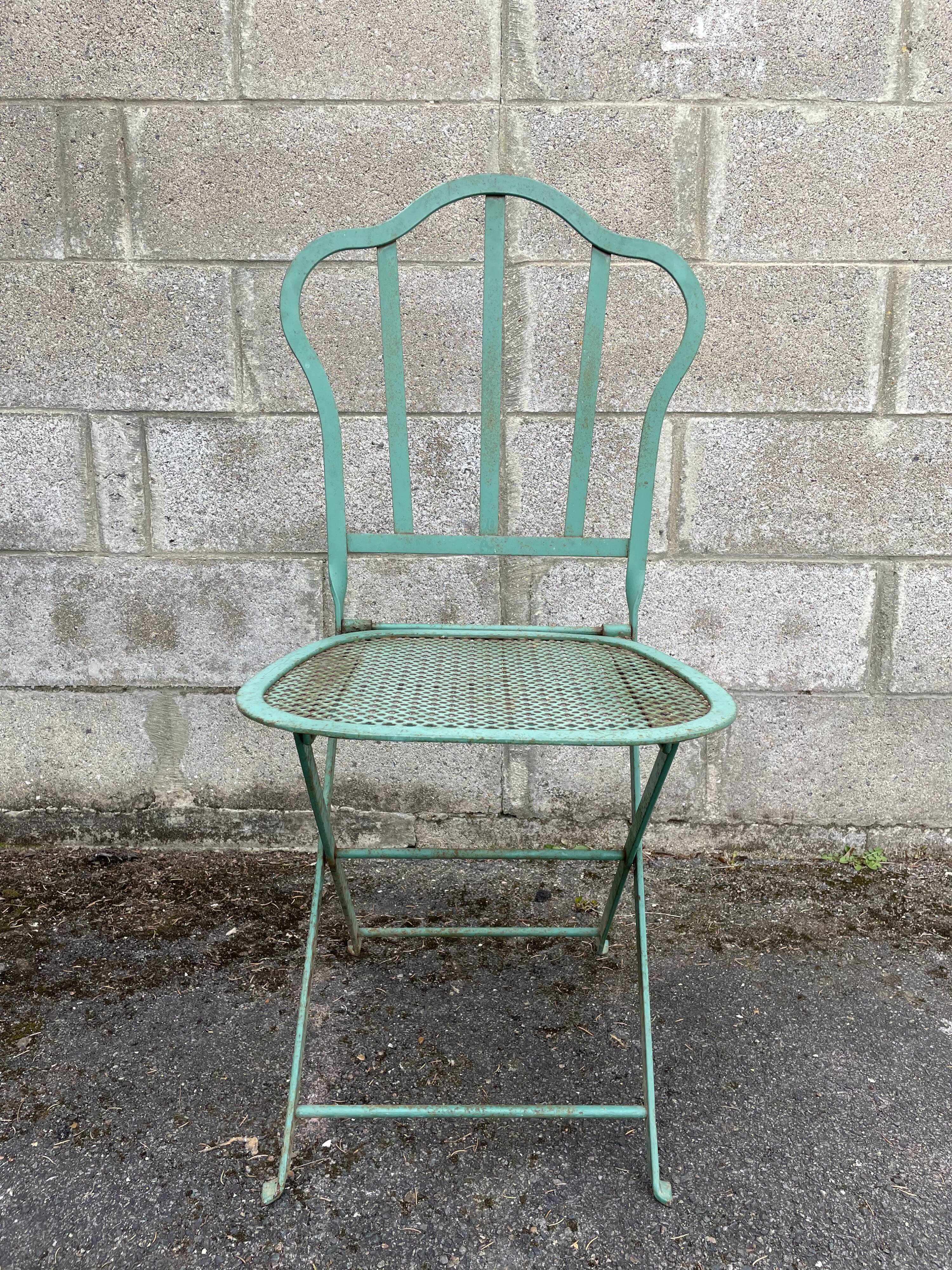 Set of 2 folding garden chairs XIXth