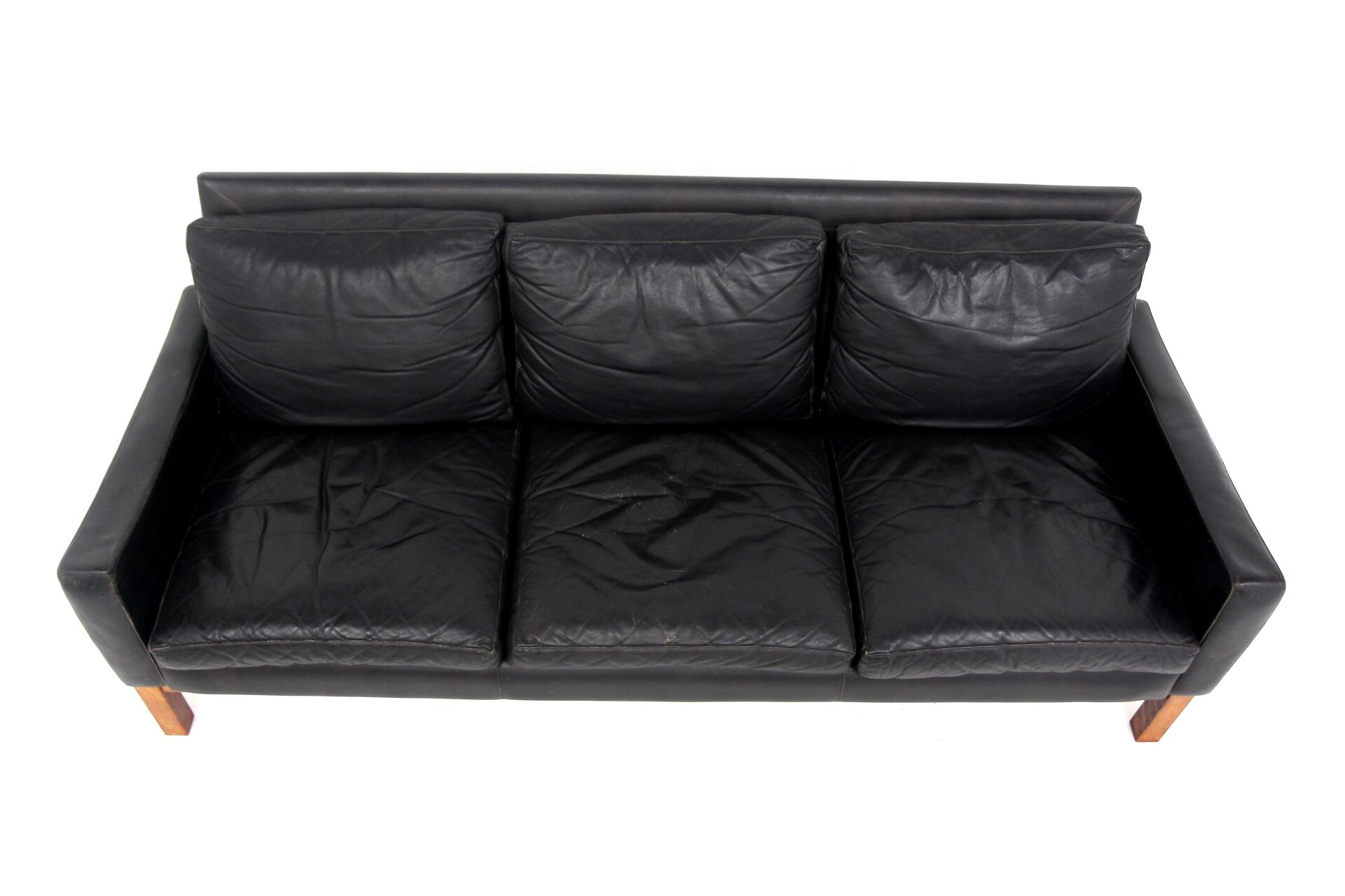 Scandinavian 3-seater leather sofa, Ulferts, Sweden, 1960