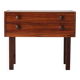 Table de chevet vintage scandinave en palissandre avec deux tiroirs