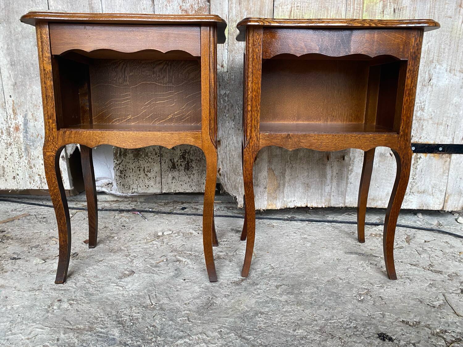 Louis XV Style Nightstand with Drawer + Vintage Case #D50