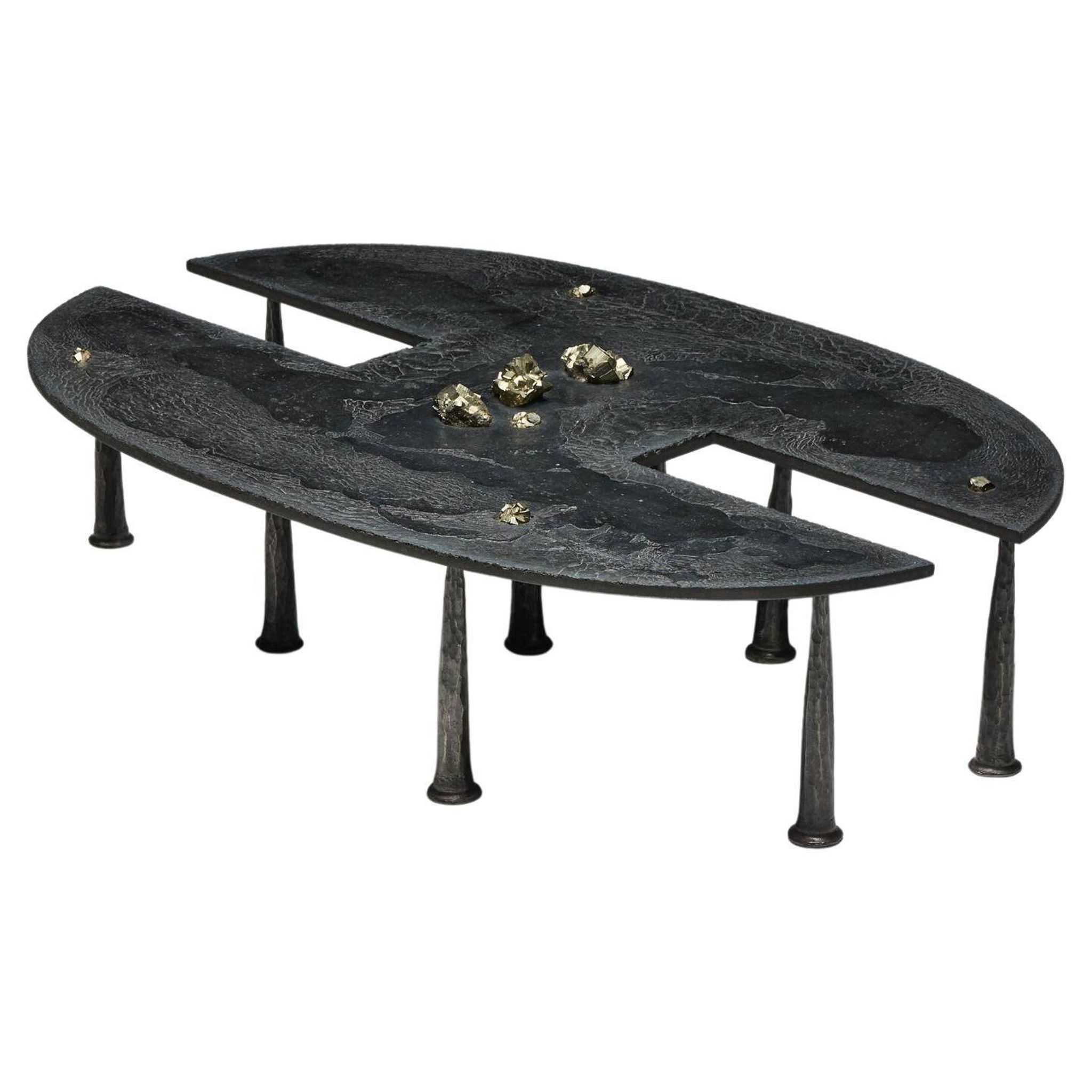 Table basse en fer brutaliste de Thomas Serruys, Belgique, 2019