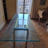 Table à manger en verre 6 à 8 personnes - 1989