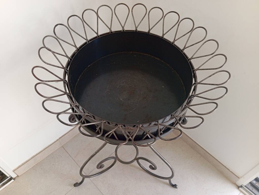 Pair of wrought iron planters