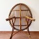 Italian 1960s original rattan egg armchair