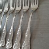 Set of 6 silver metal forks