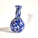 Vintage biot vase in double blown blue glass, coloured dot, design 2000 signed "arnold biot"