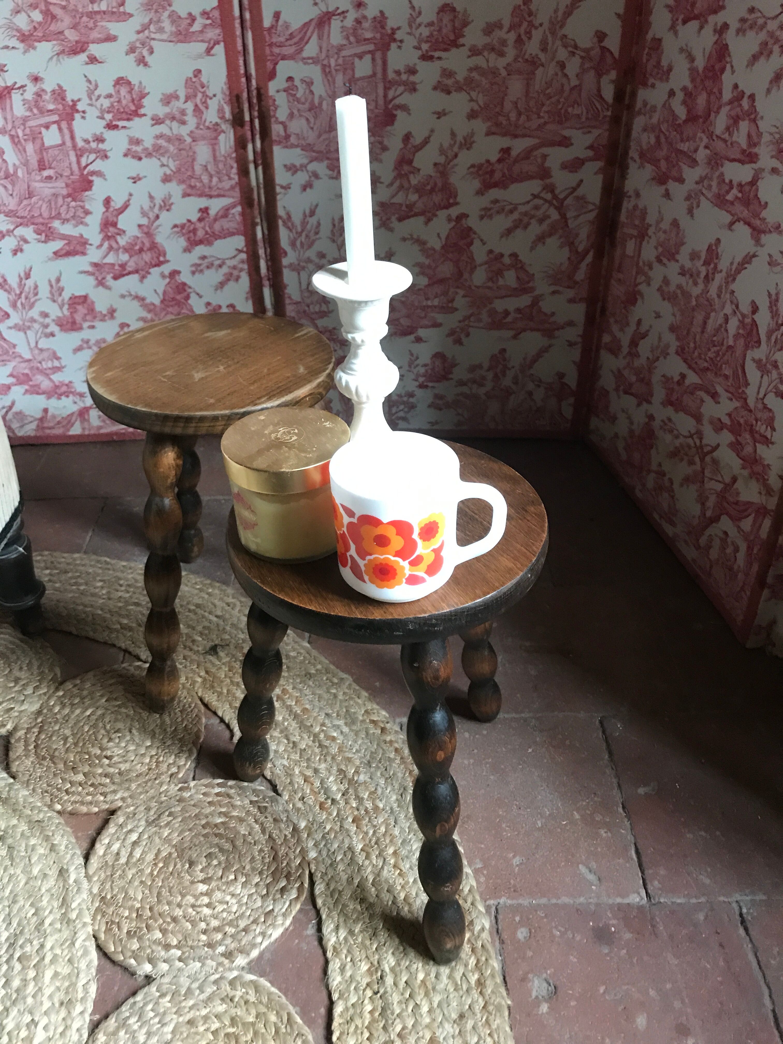 Pair of farm stools