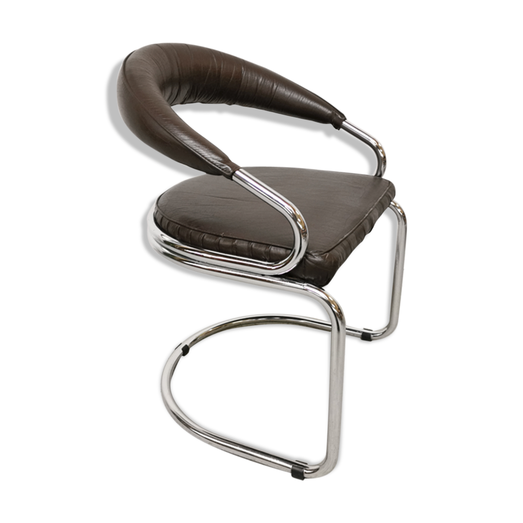 Chaise vintage tubulaire Bauhaus Victoria design 1970 Selency