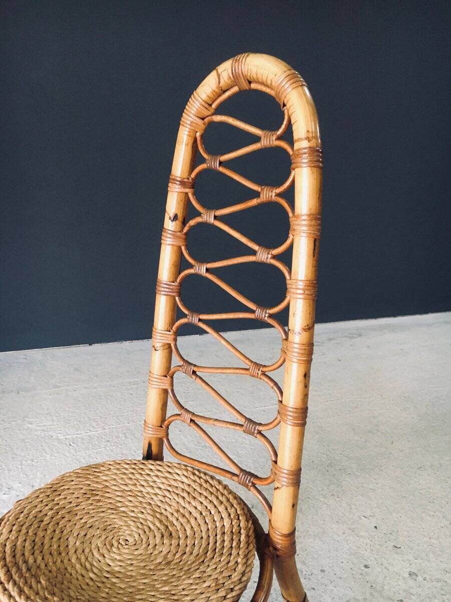 Mid-Century Bamboo High Back Chair from Rohé Noordwolde, Netherlands, 1960s