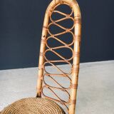 Mid-Century Bamboo High Back Chair from Rohé Noordwolde, Netherlands, 1960s