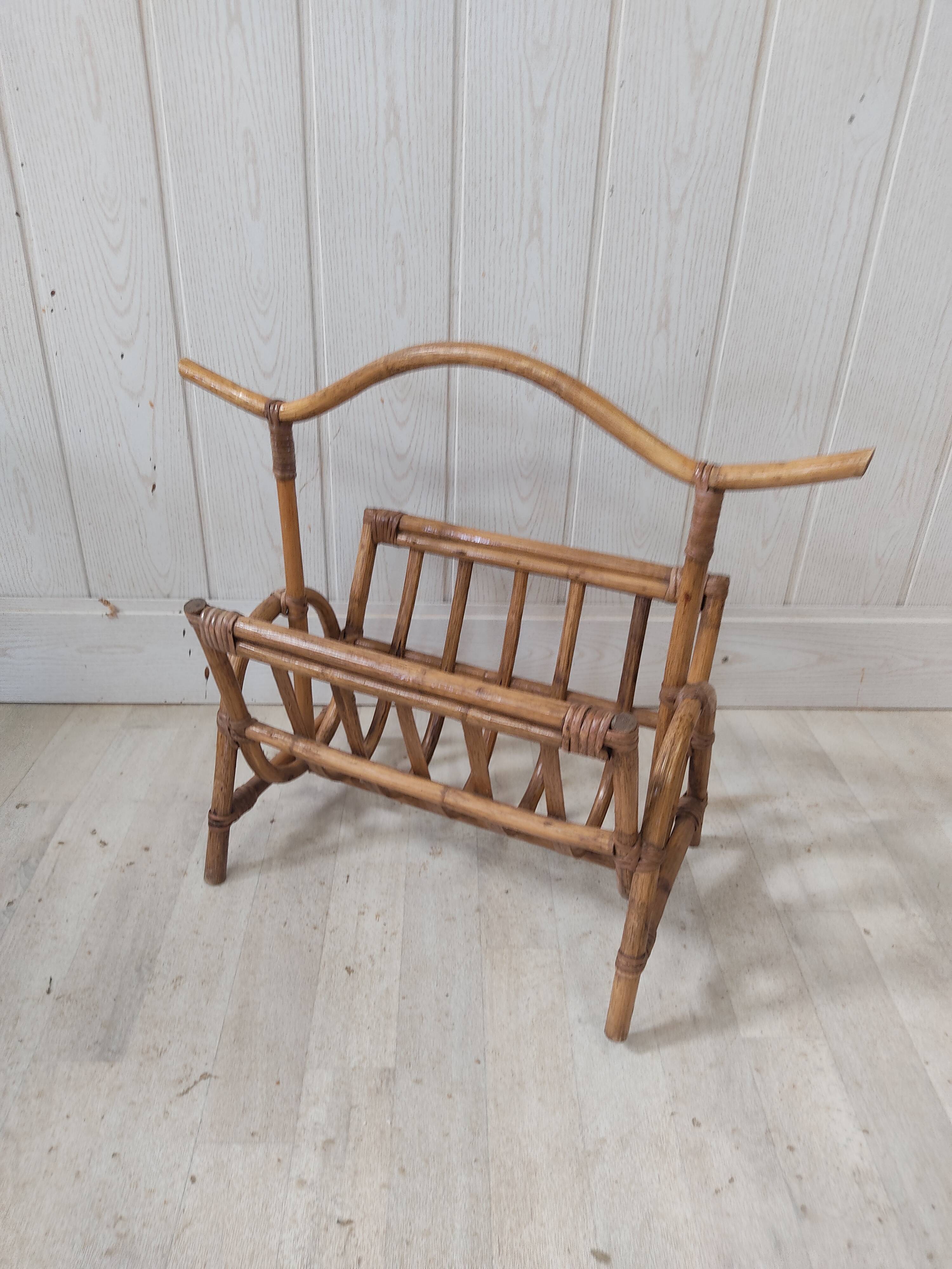 Rattan magazine holder