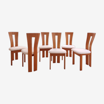 Series of 6 solid wood chairs