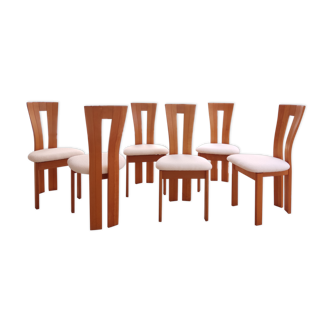 Series of 6 solid wood chairs