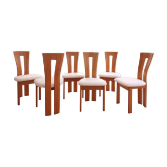 Série de 6 chaises en bois massif