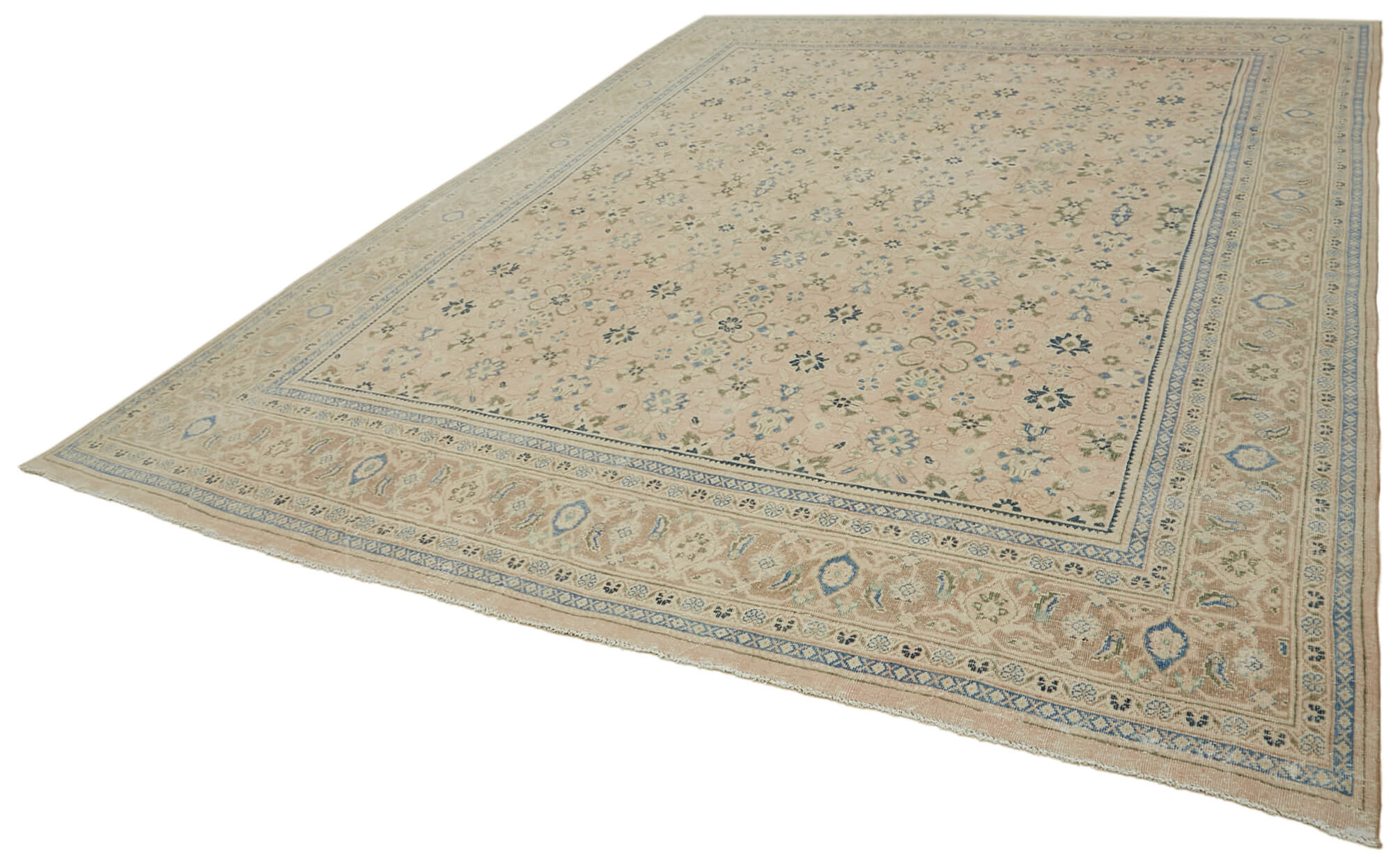 Hand-knotted persian antique 1970s 305 cm x 388 cm beige wool carpet