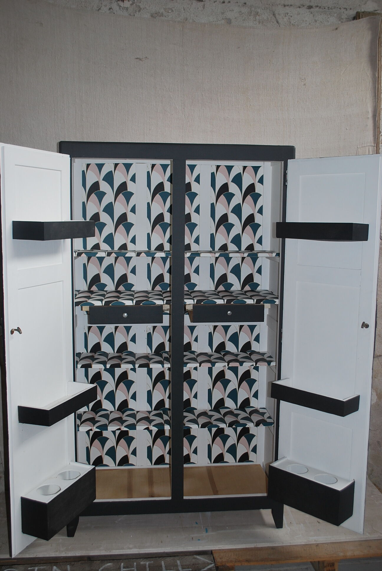 Renovated black parisian wardrobe