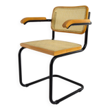 Mid Century Modern B64 Black and Beech Marcel Breuer Cesca Chair Italy 70s