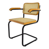 Mid Century Modern B64 Black and Beech Marcel Breuer Cesca Chair Italy 70s