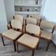 Table and its 6 vintage elm chairs, Scandinavian design furniture.