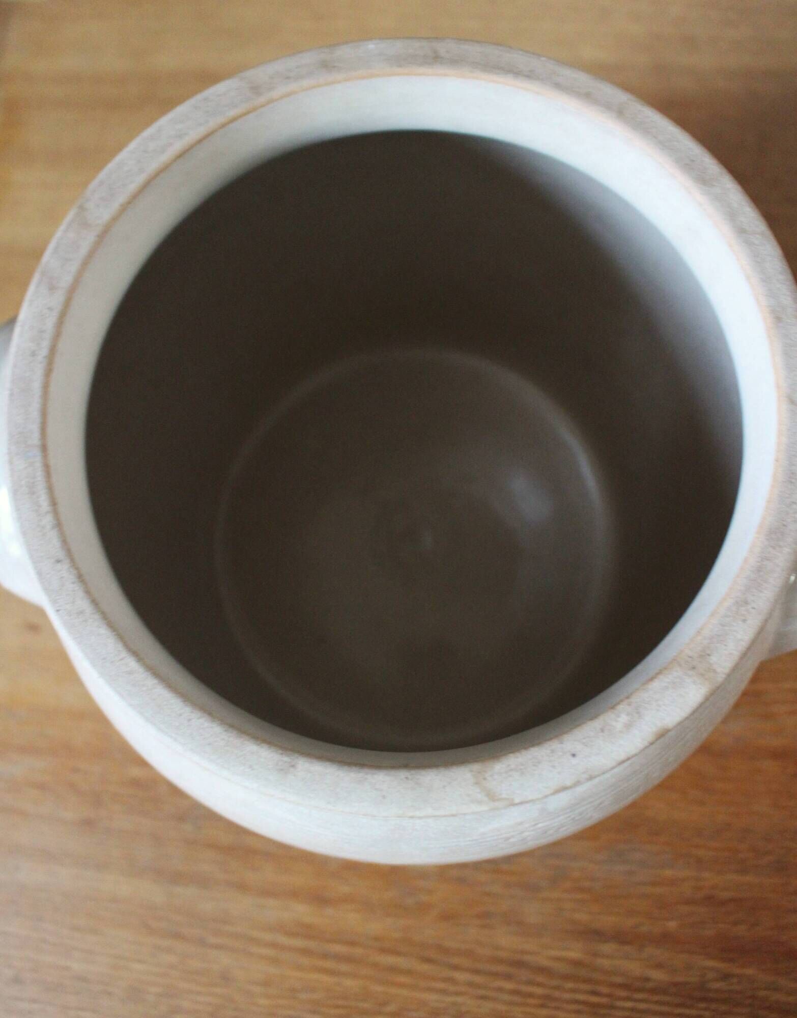 Vase garden pot glazed stoneware with two handles