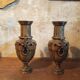 Pair of antique vases in Empire / Napoleon III style – bronze or regulus