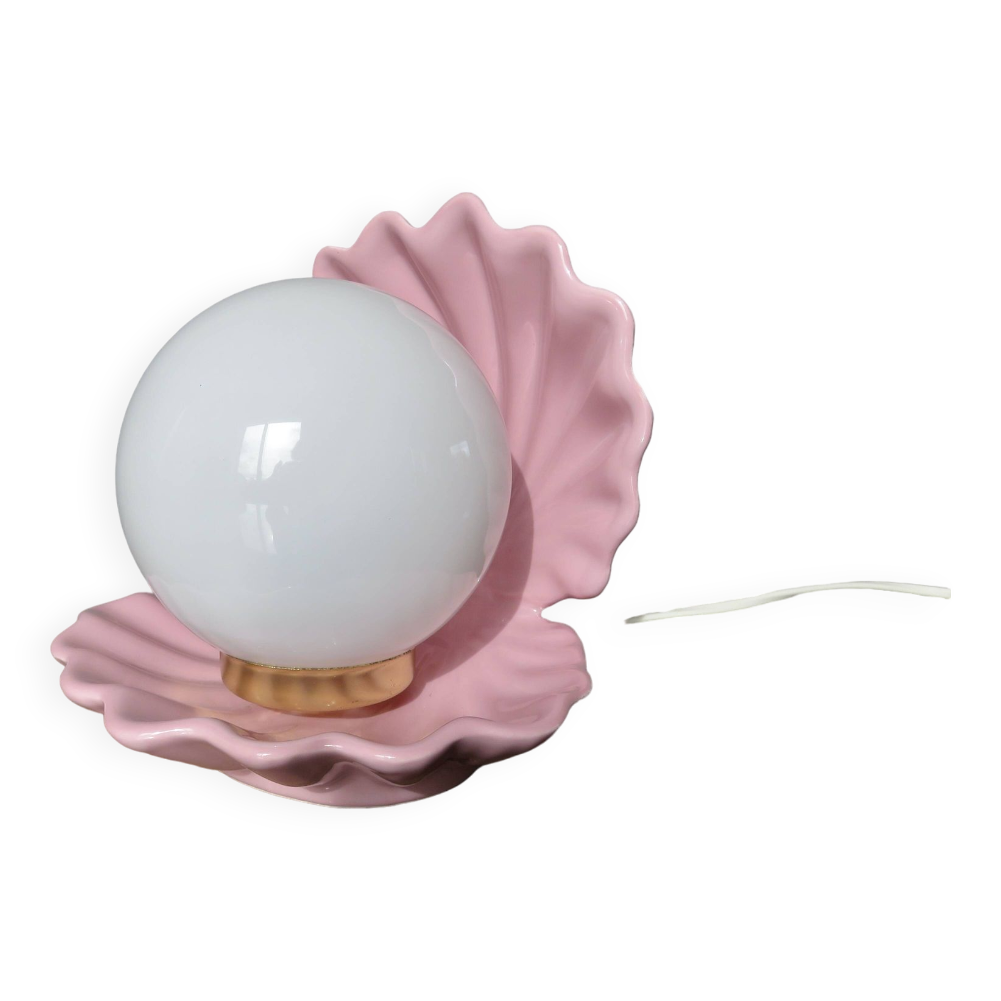 Pink ceramic shell lamp 1970