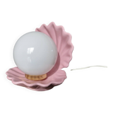 Pink ceramic shell lamp 1970