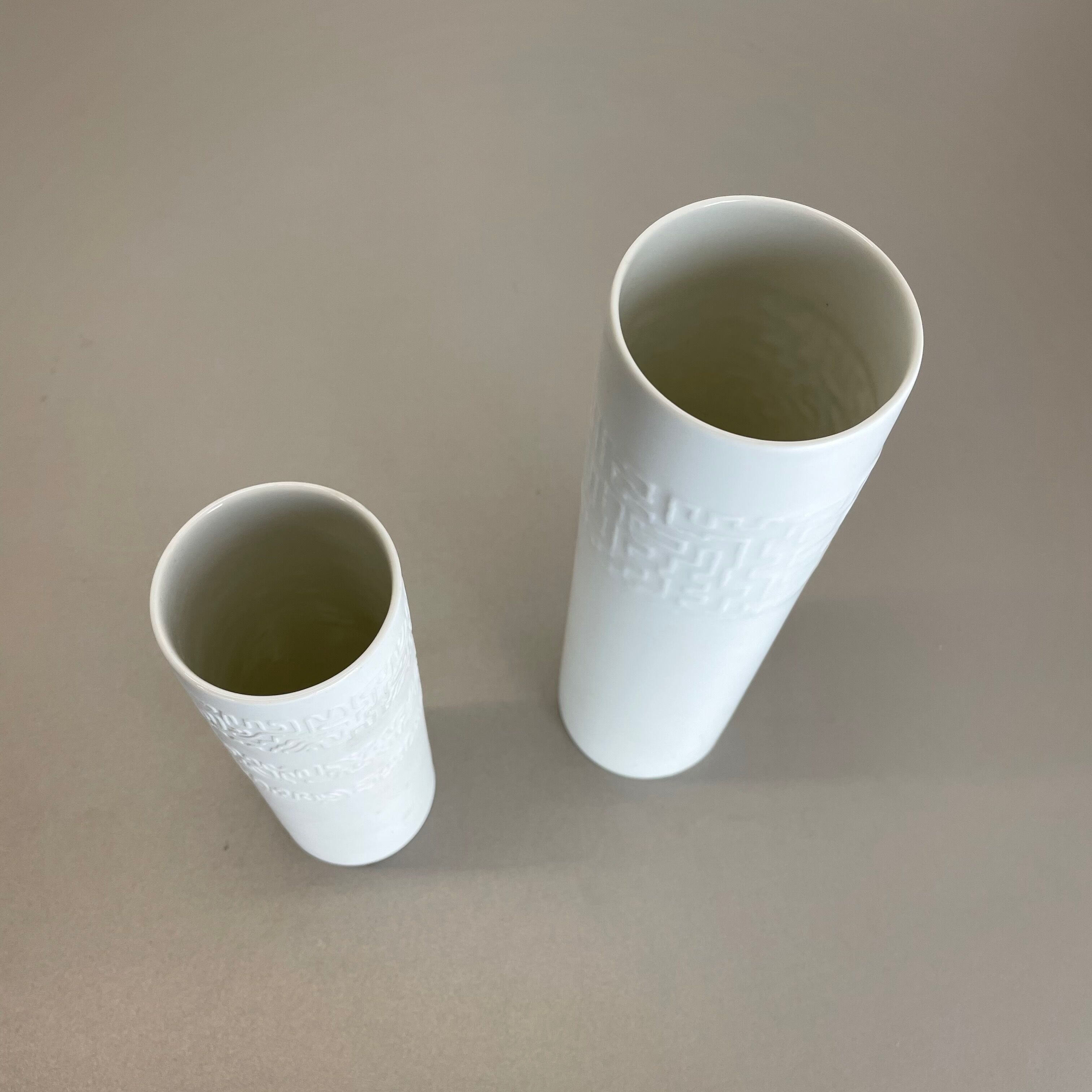 Set of 2 Abstract porcelain Vases by Cuno Fischer for Rosenthal, Germany, 1980s
