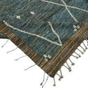 Hand-Knotted Turkish Contemporary 290 cm x 383 cm Blue Wool Carpet