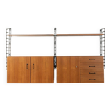 Teak veneer wall shelf, 1960s