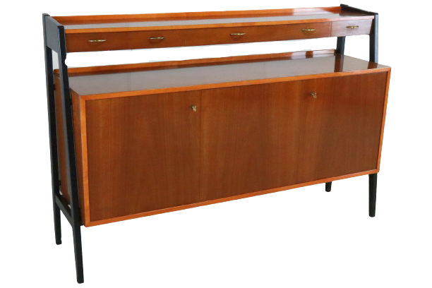 Vintage high sideboard two piece cabinet 'Korpela'