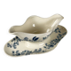 Longwy sauceboat, late 19th century "Ycho", blue ironstone