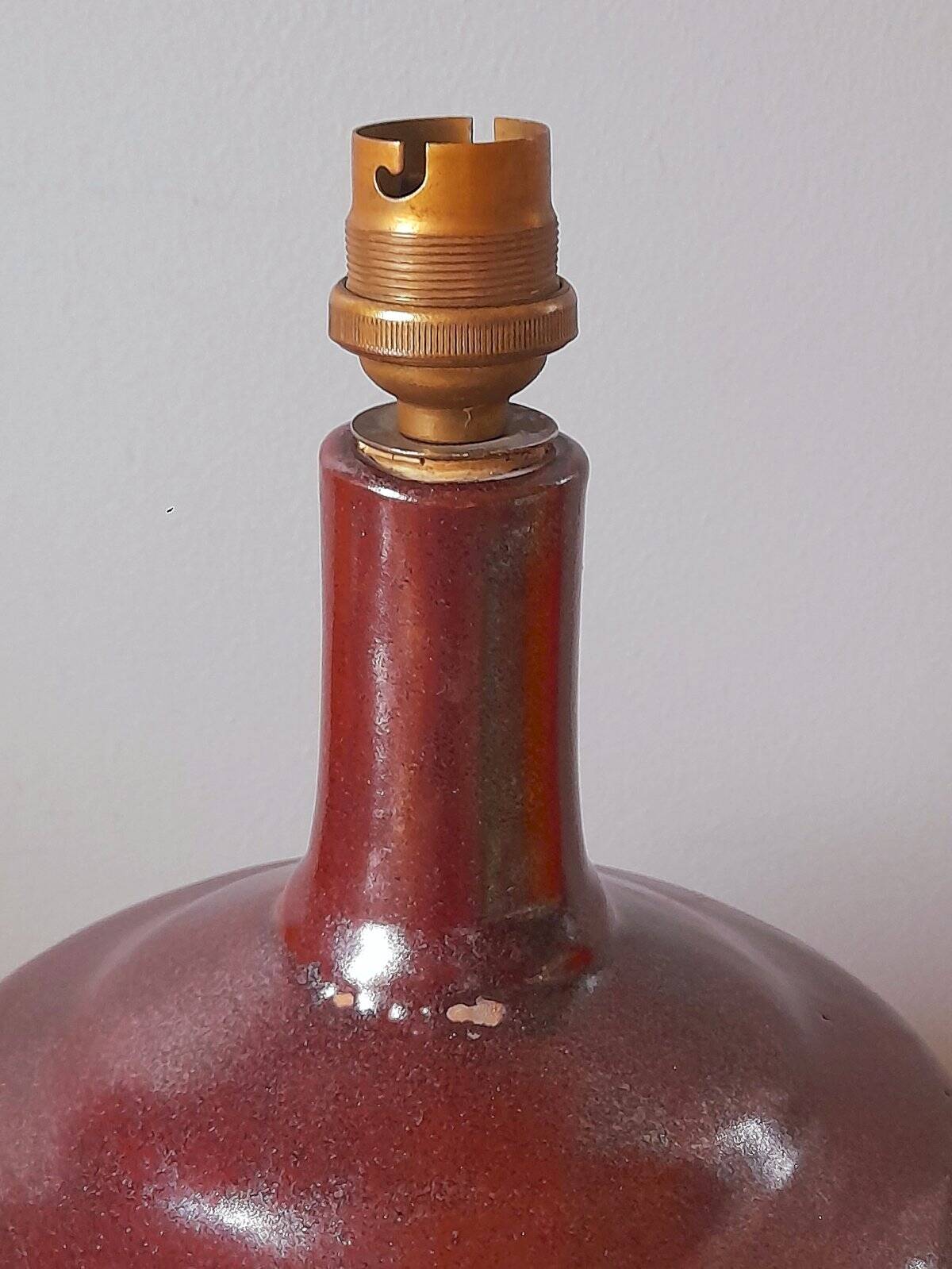 Glazed ceramic lamp 1960 Scandinavian