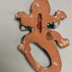 Set of 2 enamelled terracotta lizards, vintage wall decor