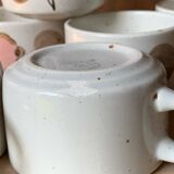 Six Salins stoneware coffee cups 1970