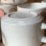 Six Salins stoneware coffee cups 1970