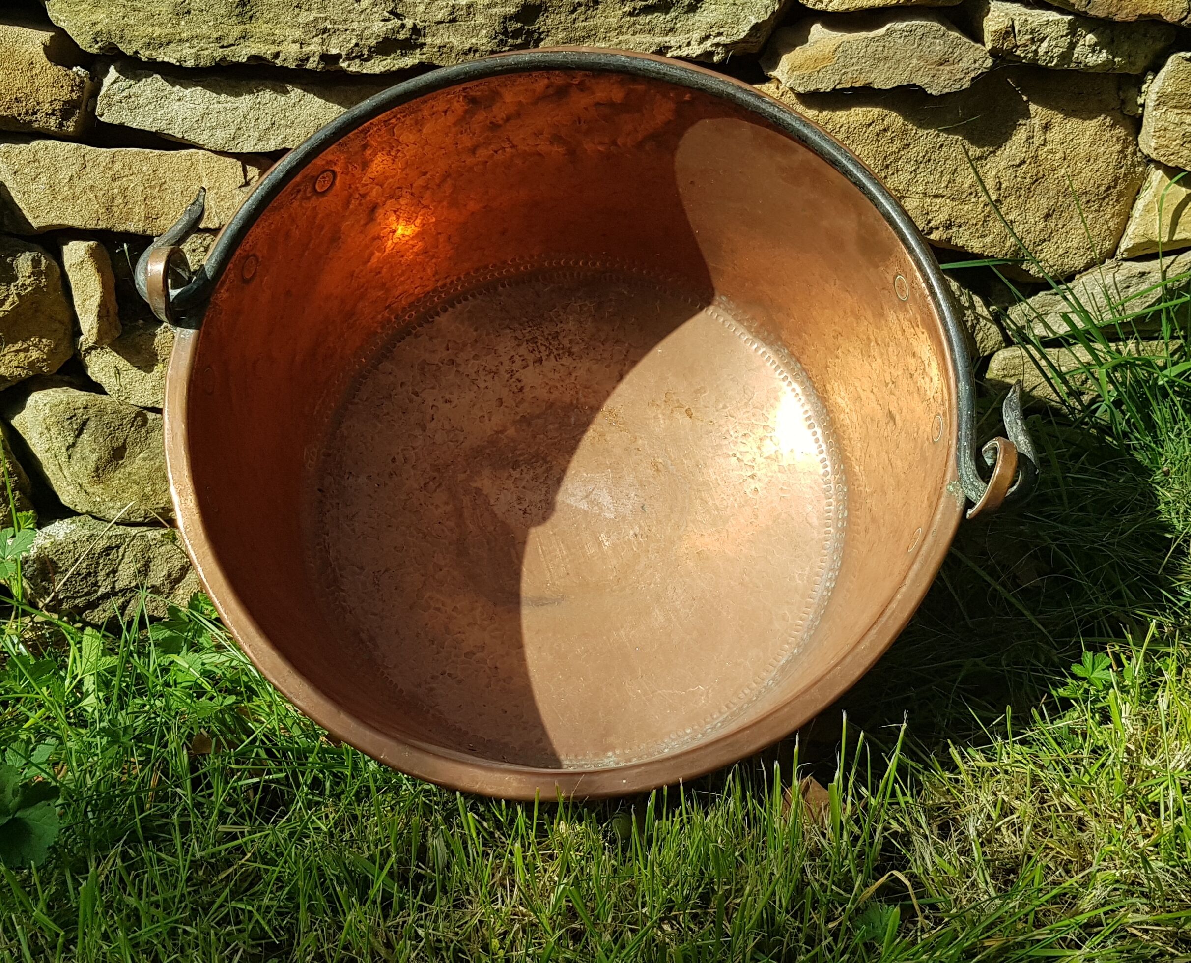 Old copper cauldron