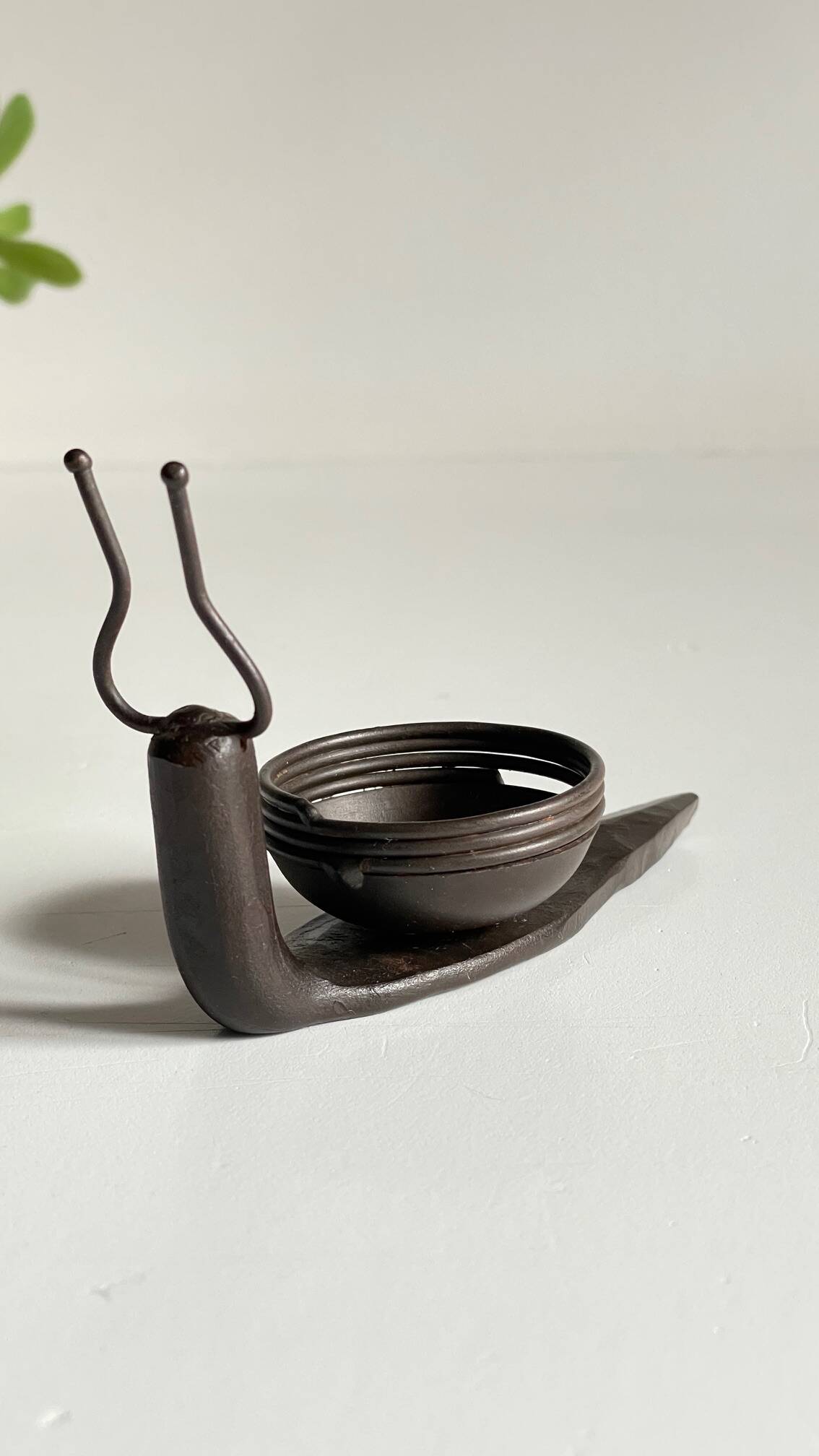 Brutalist vintage snail shape candle holder