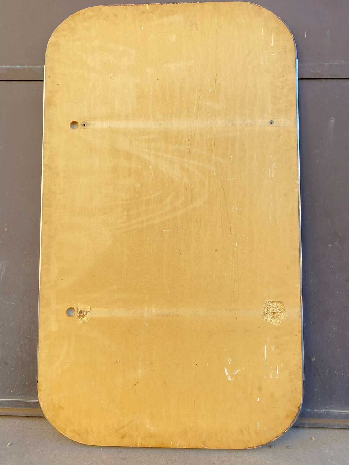 Smoked glass triptych mirror