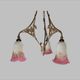 P. crespy art deco chandelier blend of bronze, pink, yellow